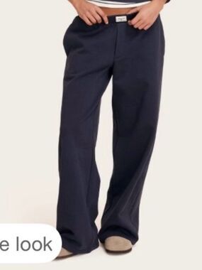 Parke x Target high rise wide leg cotton sweatpants in Navy Blue Size Small NWT